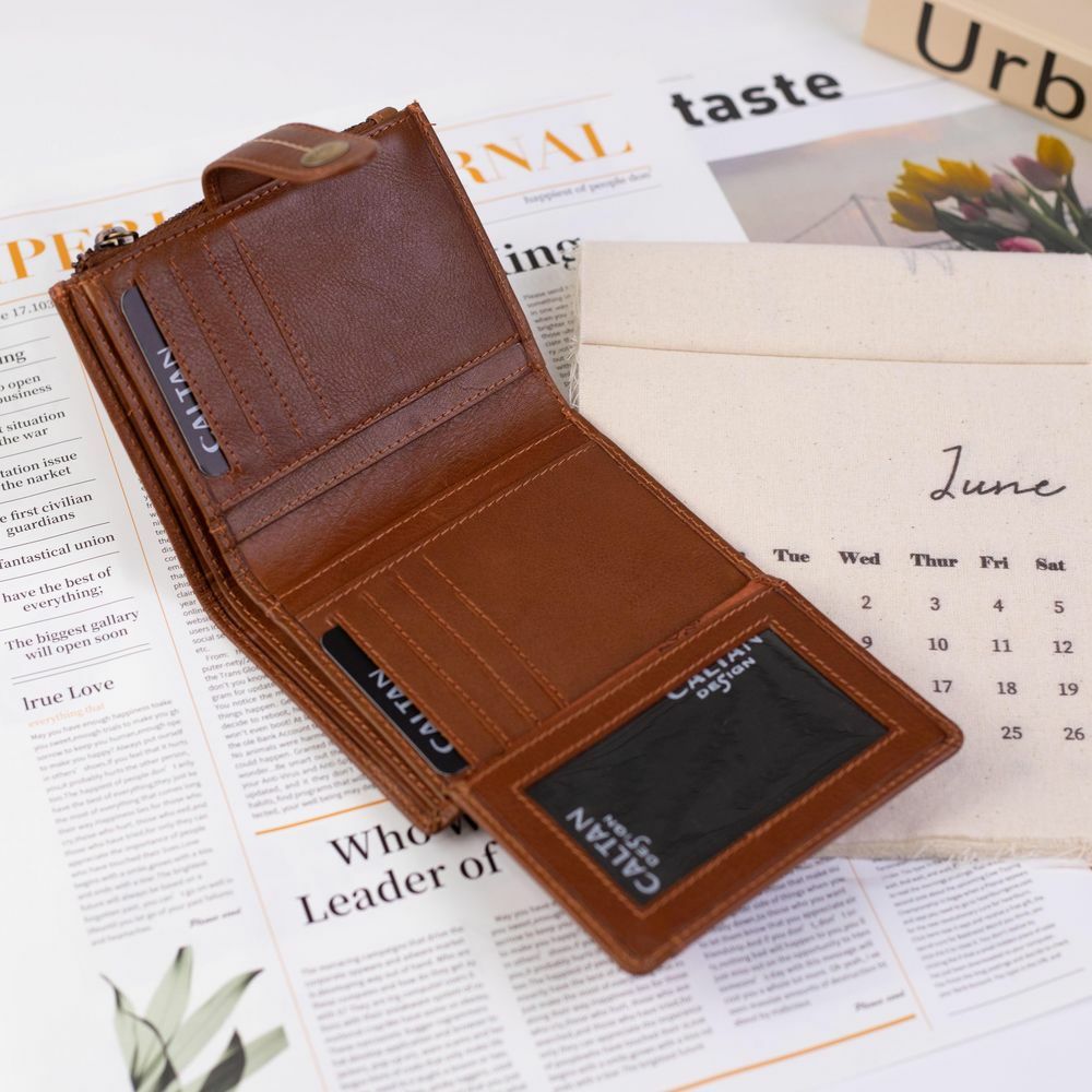 『新品上市』老爺有喜 雙拉鍊扣式英倫風短夾(075022cd)