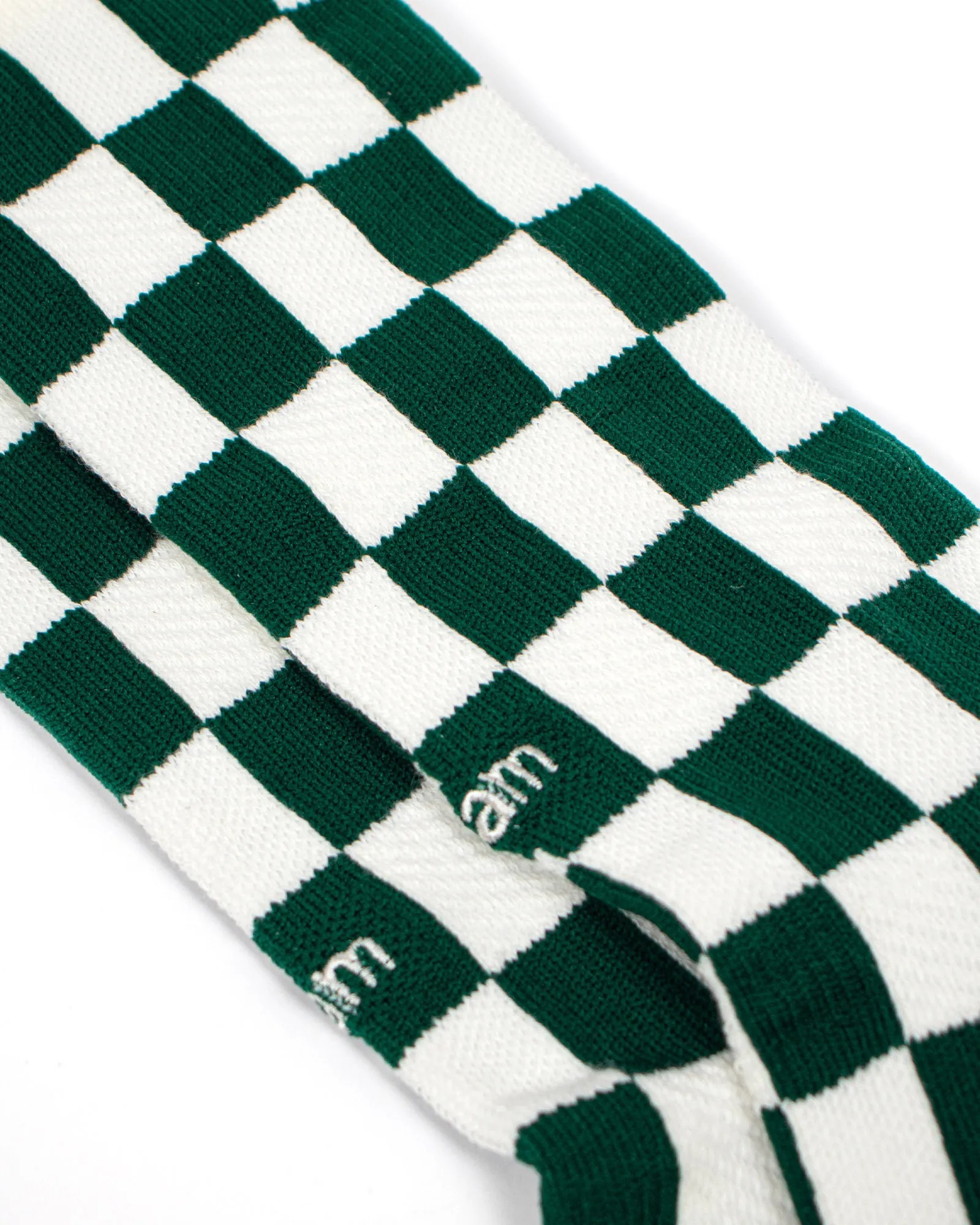 Faam Checkered Crew Socks 暮黑/暮綠  - 棋盤格針織高筒襪