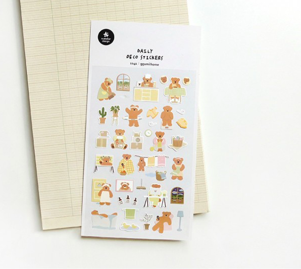 熊熊居家 日常系列手帳貼紙#1141｜韓國Suatelier