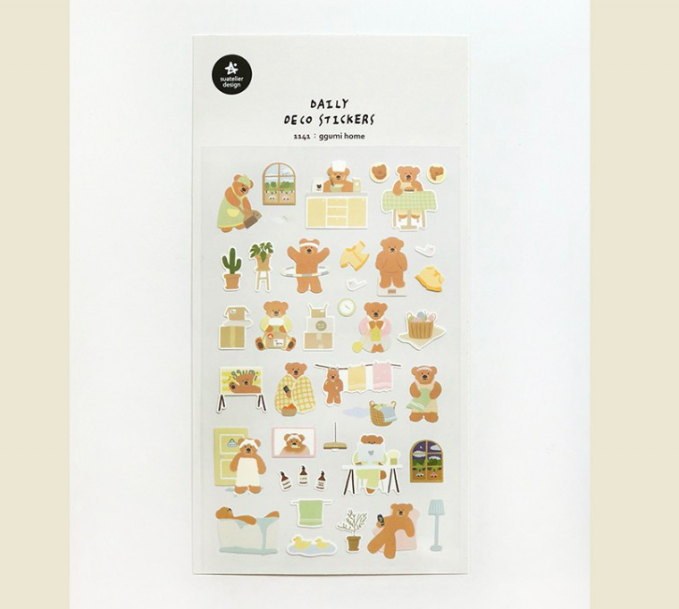 熊熊居家 日常系列手帳貼紙#1141｜韓國Suatelier