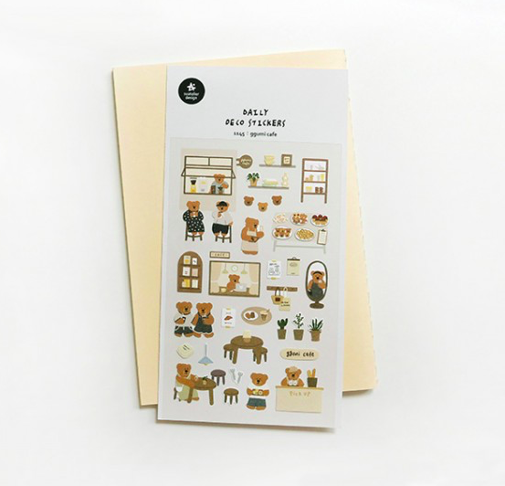 熊熊咖啡廳 手帳貼紙#1145｜韓國Suatelier