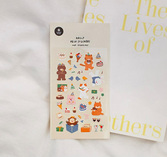 動物派對 手帳貼紙#1146｜韓國Suatelier