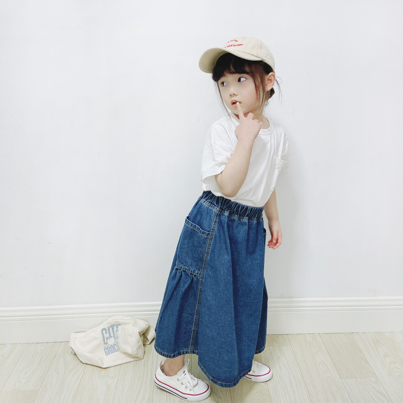 現貨出清 親子款 雙側拼接大口袋牛仔裙