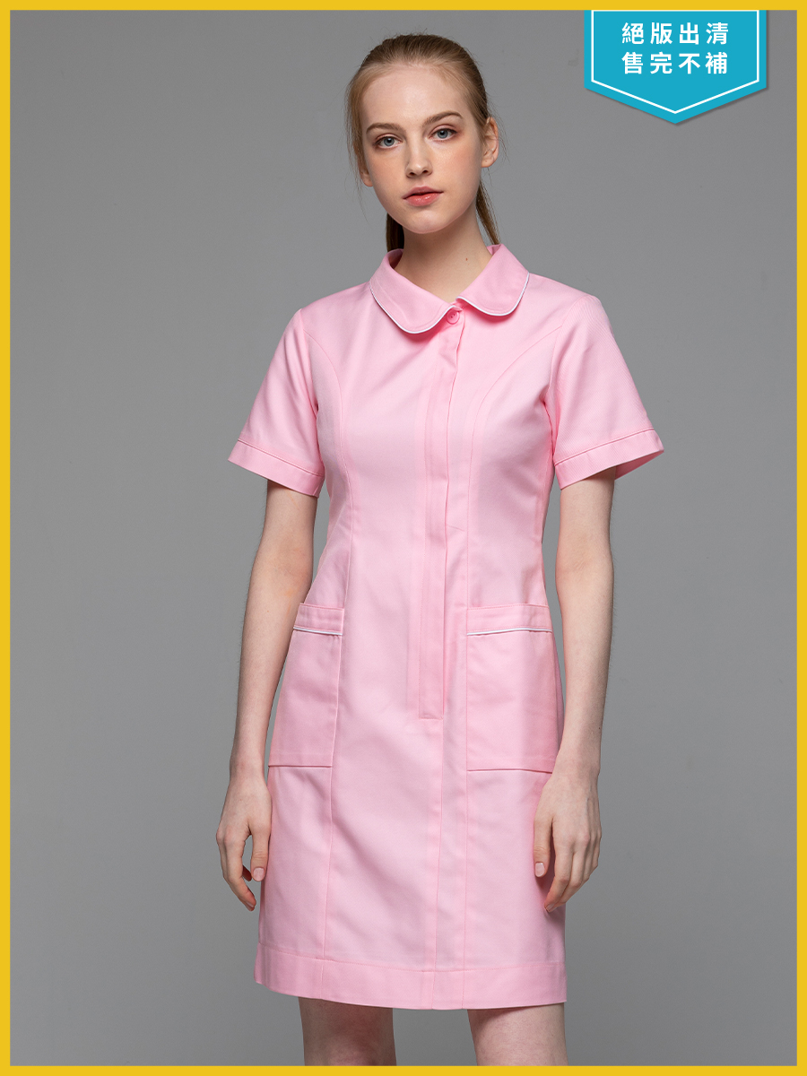 【 B108-A0 出清款 】女護理洋裝-B立挺布-寶寶粉