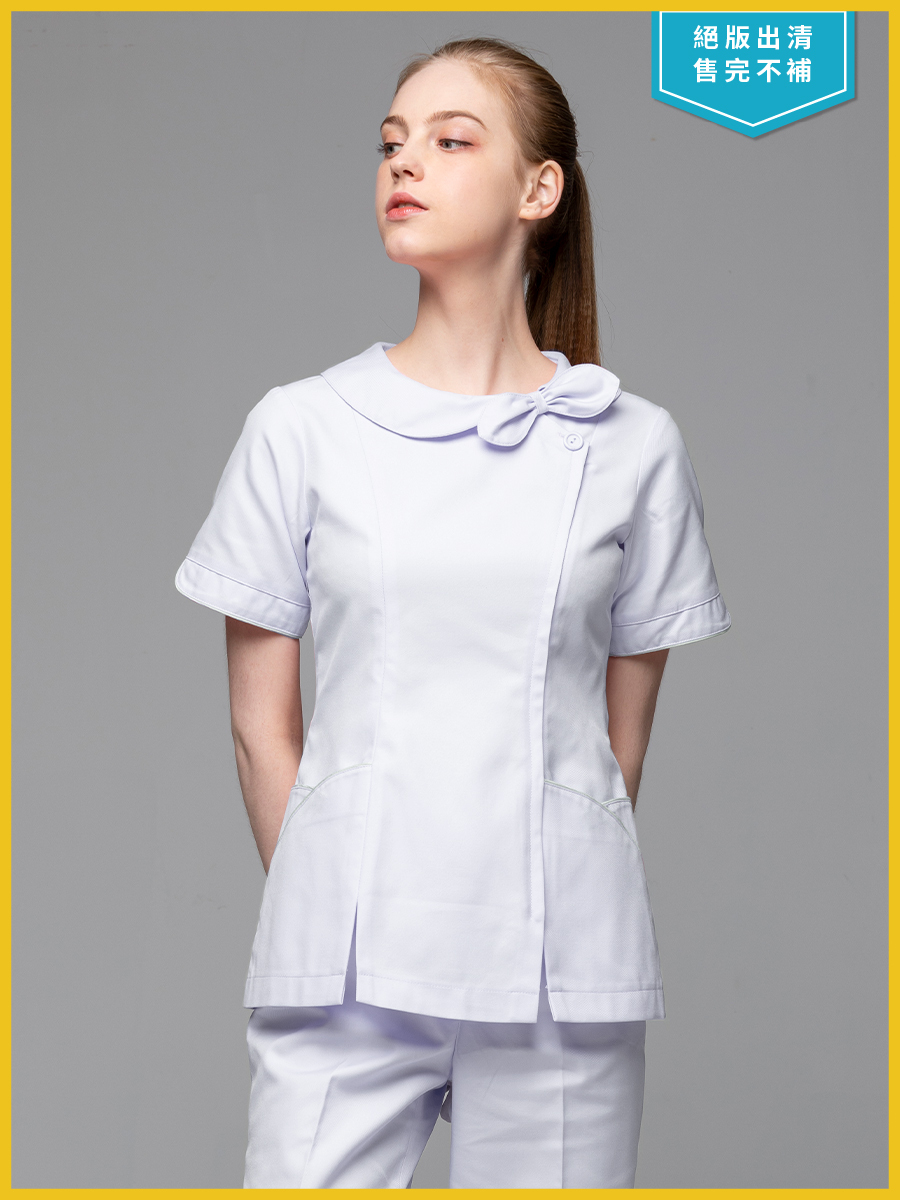 【 B233-W0 出清款 】女護理褲裝-B立挺布-純粹白