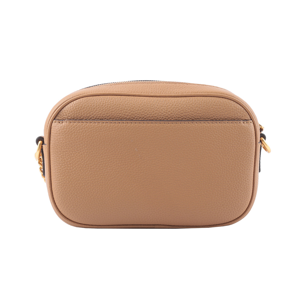 【TORY BURCH】McGraw 荔枝皮革拉鍊相機包(提拉米蘇)