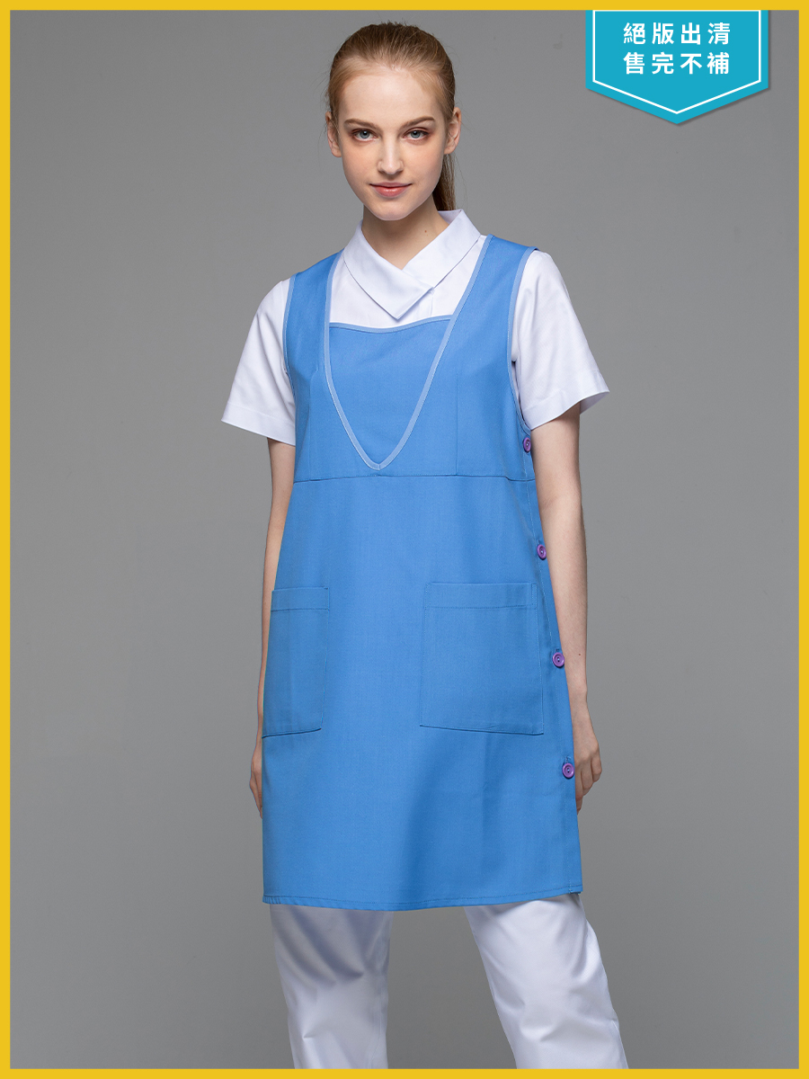 【 C602-B5 出清款 】無防潑水圍裙-C經典布-蔚海藍
