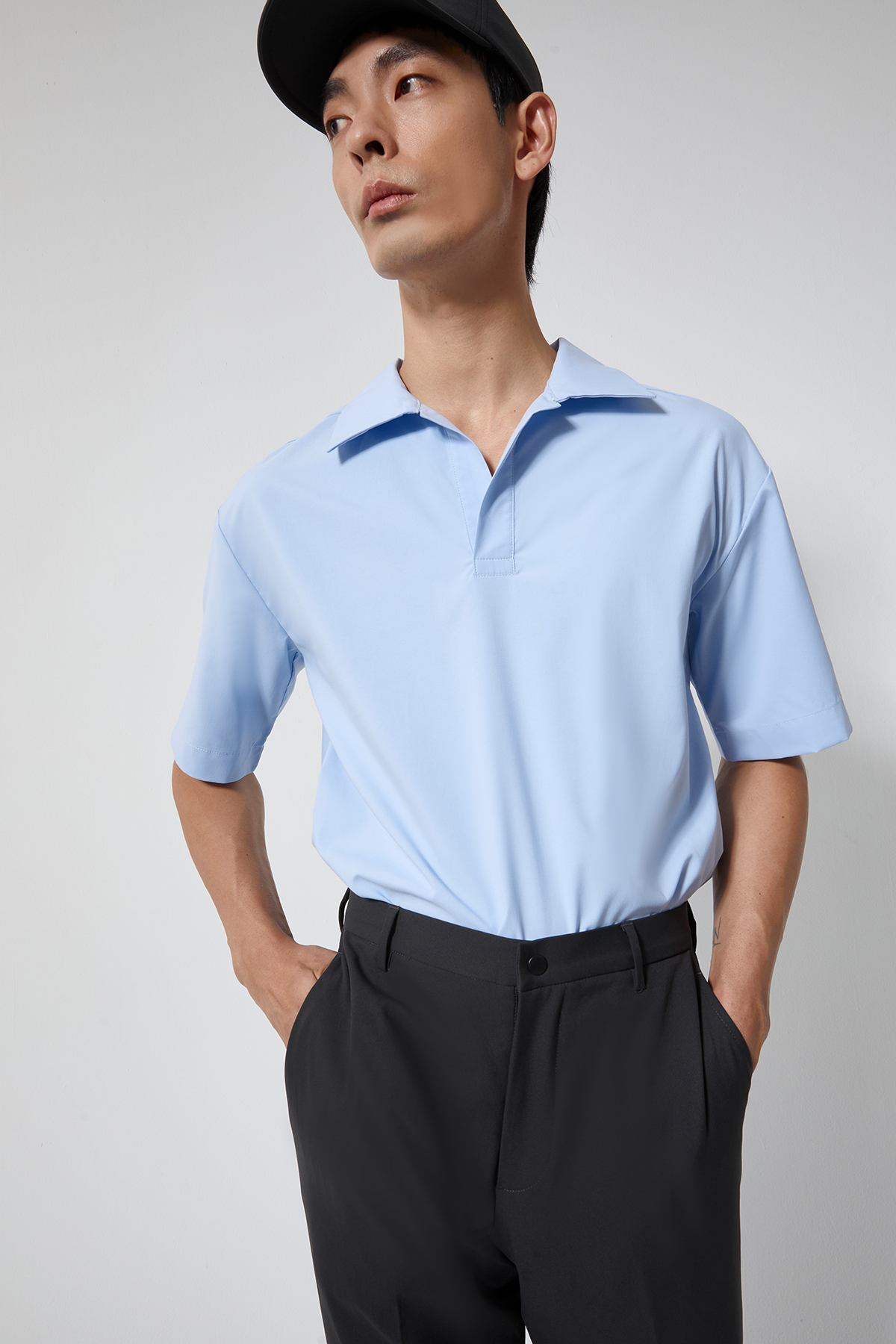 CLOUD 輕量短袖POLO衫 男（天空藍）