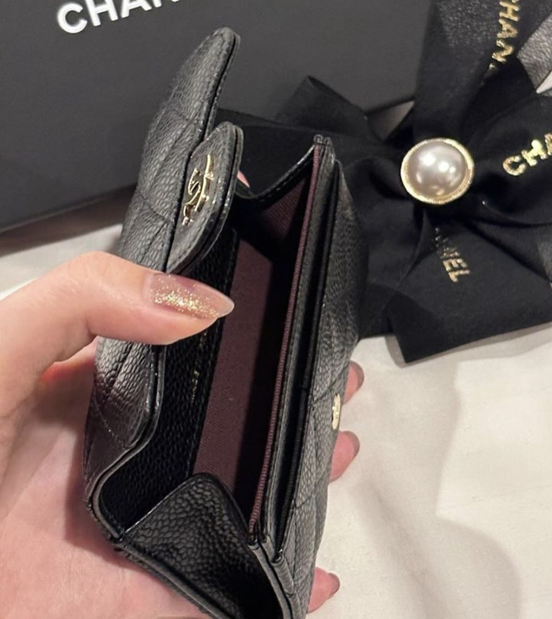 Chanel classic flag card holder