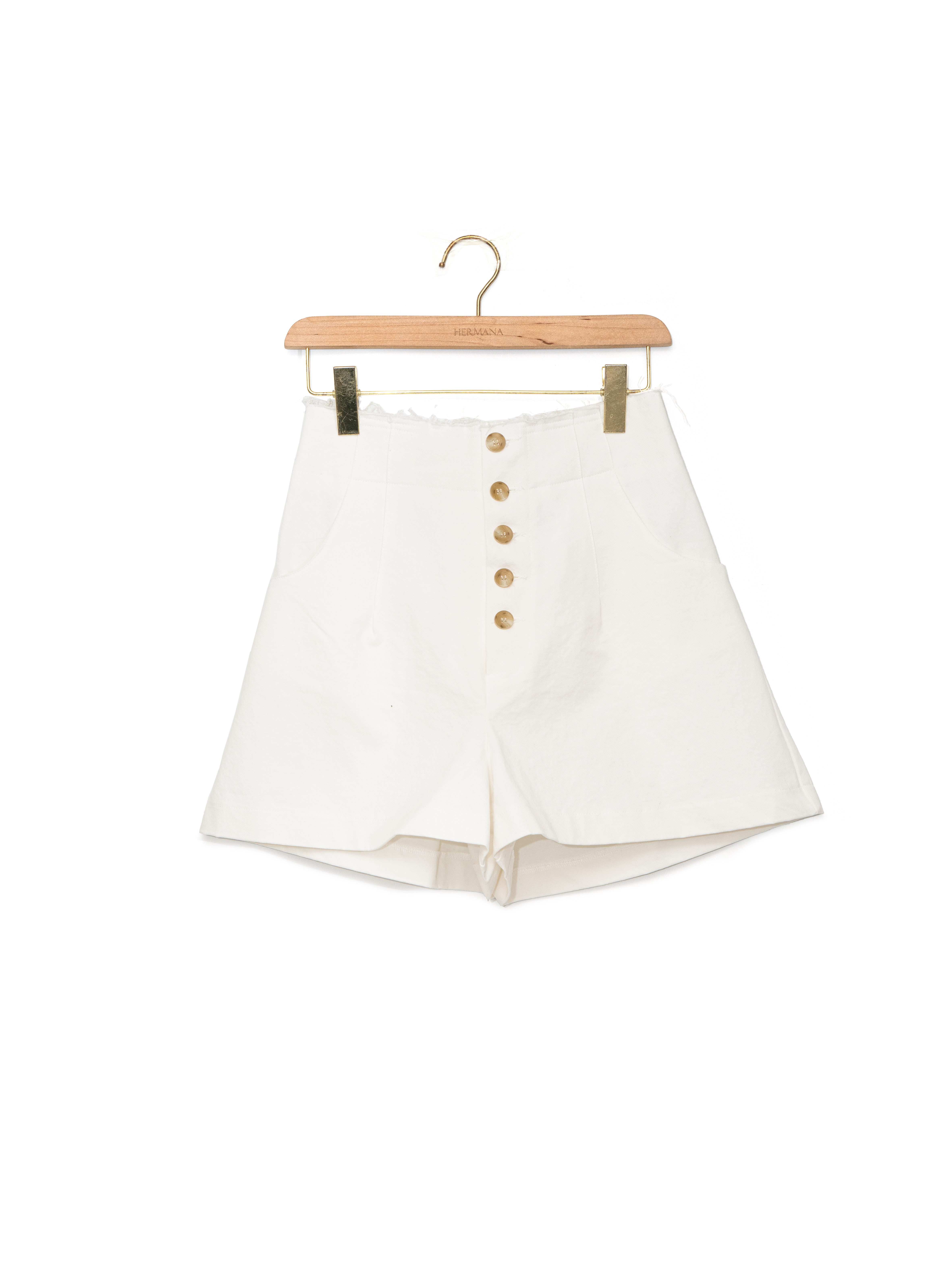 明鈕扣散口褲頭短褲（現貨款式）