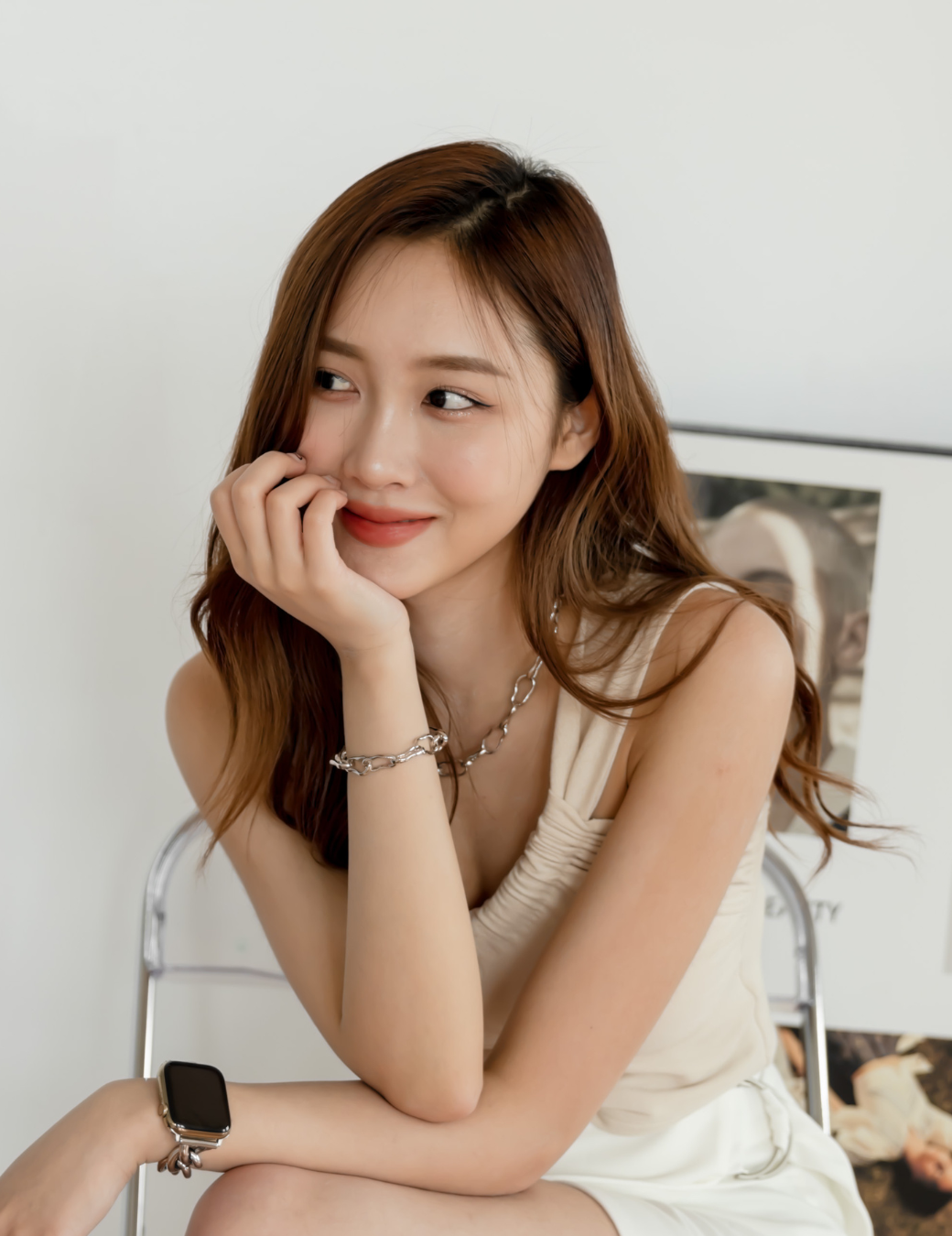 Melt · 簡約不規則鏈條手鍊（銀色）