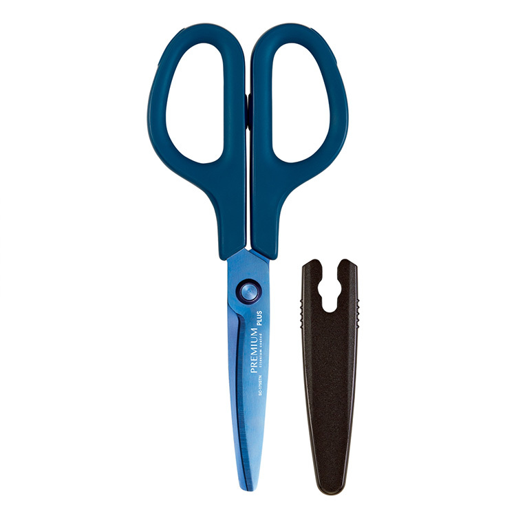 【PLUS】SC-175STN 30度弧線剪刀(鈦金屬+3Ｄ凹面不沾膠)