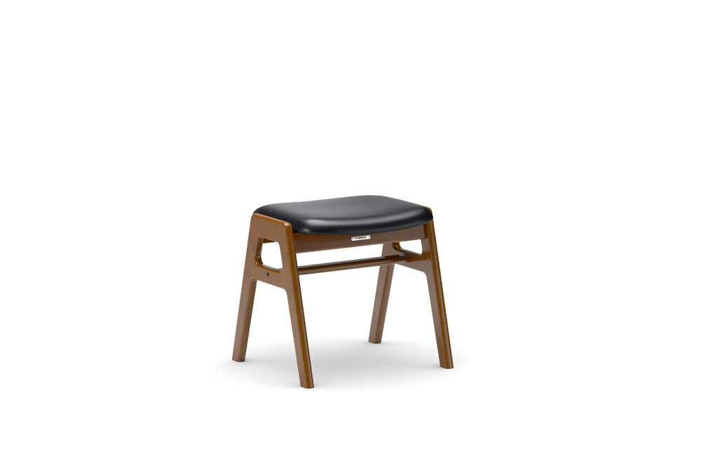 木製能面 約30cm Karimoku60 黑色皮革椅凳