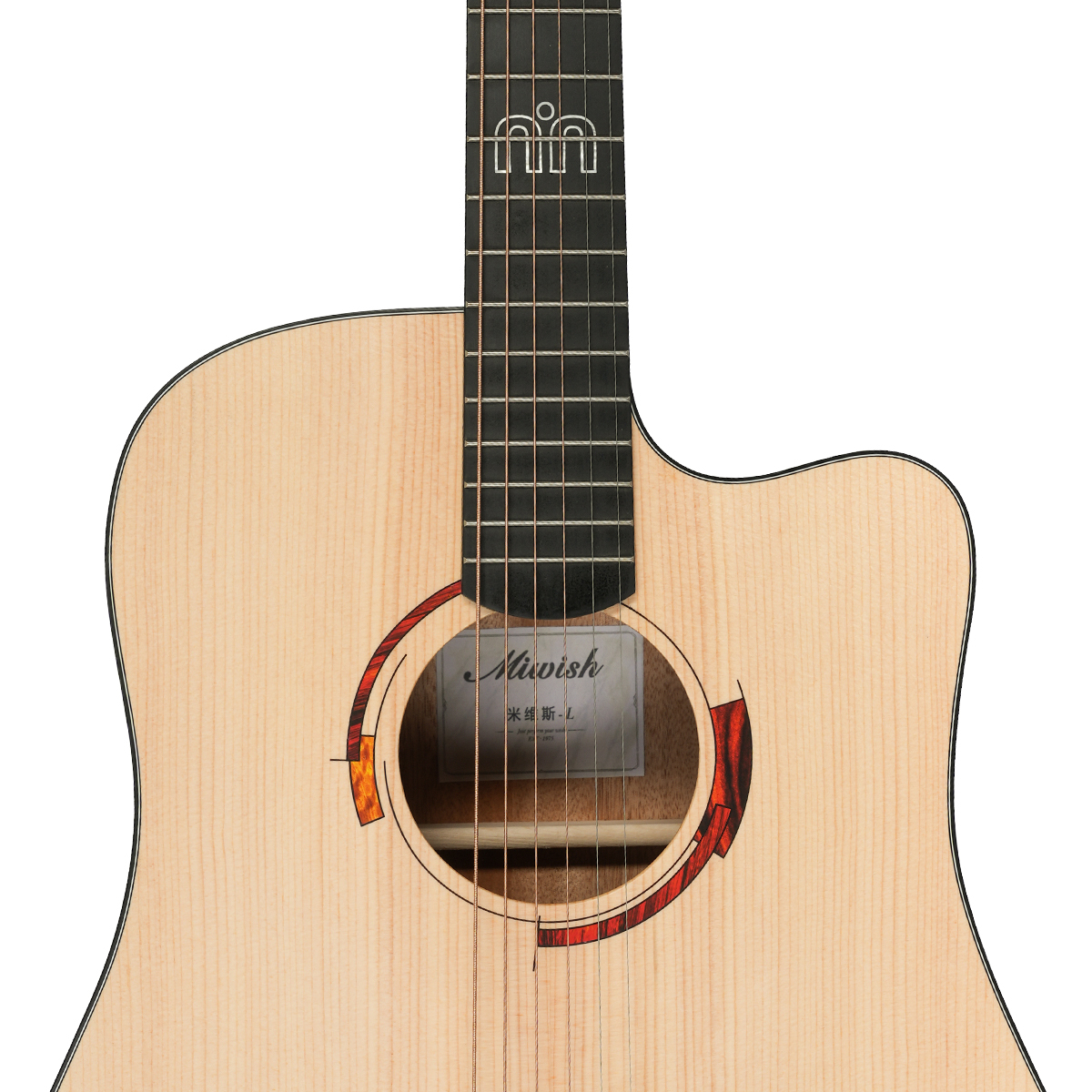 Miwish-L 民謠吉他 DSNC 英格曼雲杉面單 41吋 D桶缺角 木吉他 附原廠軟Case 第 3 張圖片｜三峽吉他 / Bass