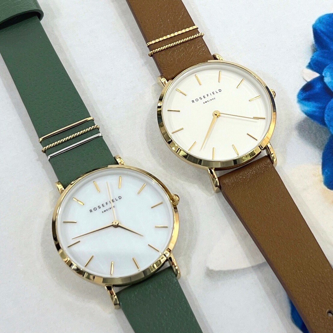 【ROSEFIELD】小資女必Buy-北歐簡約女腕錶 WFGG-W85(綠白)/WWCG-W86(咖白) /WBFLG-W95(綠黑)/WBCLG-W96(咖黑) 29mm 現代鐘錶