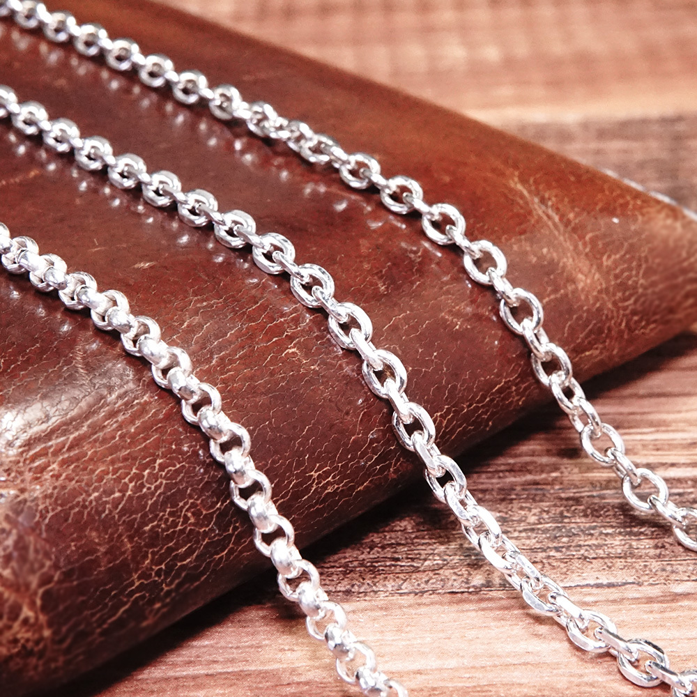百搭款經典寬鍊 925純銀男生項鍊 中性 客製長度銀鍊