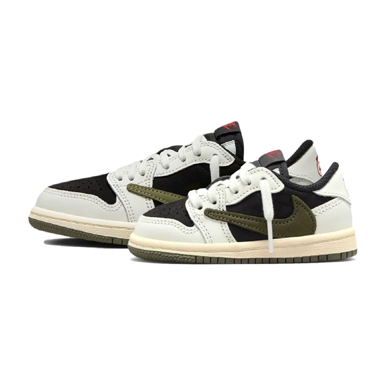 Travis Scott x Air Jordan 1 Low Olive 軍綠倒鉤童鞋TD/PS