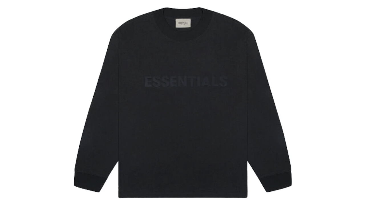 Fear of God Essentials Boxy Long Sleeve T-Shirt Applique Logo black