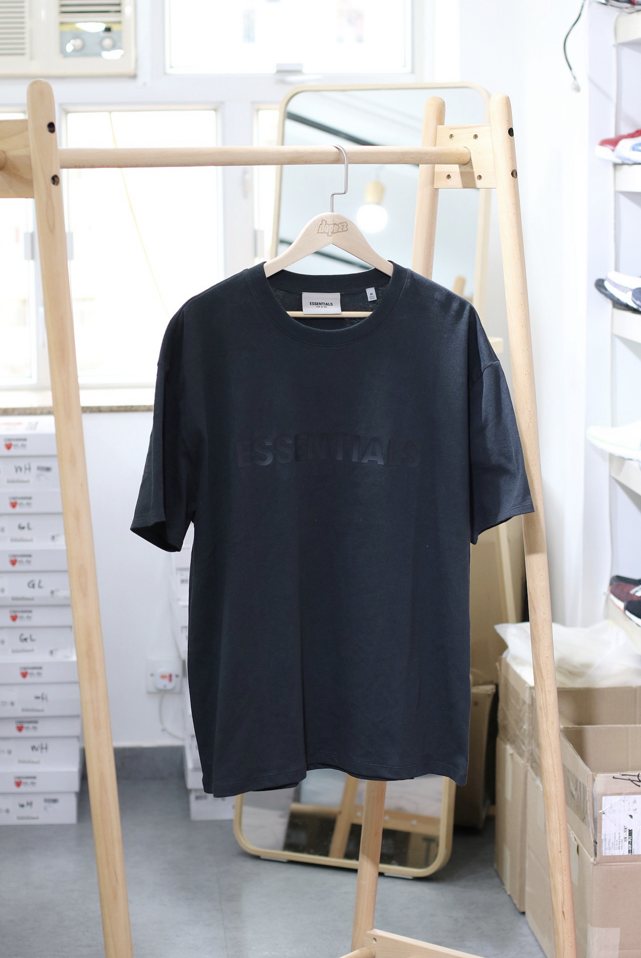 Fear of God Essentials Boxy T-Shirt Applique Logo Stretch Limo/Black