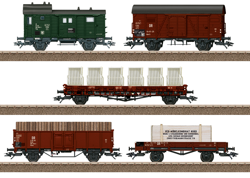 Trix 24075 HO規 Heringsdorf Seaside Resort Freight Car Set, DR 貨車組.5輛