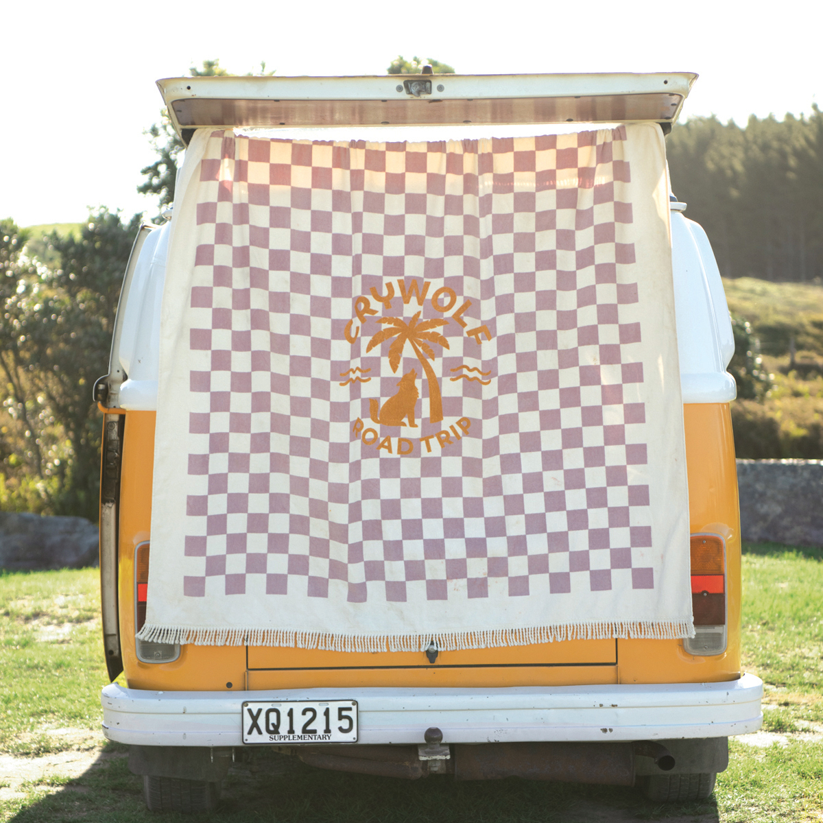 紐西蘭Crywolf 限定款超大方型毯巾 - Lilac Checkered