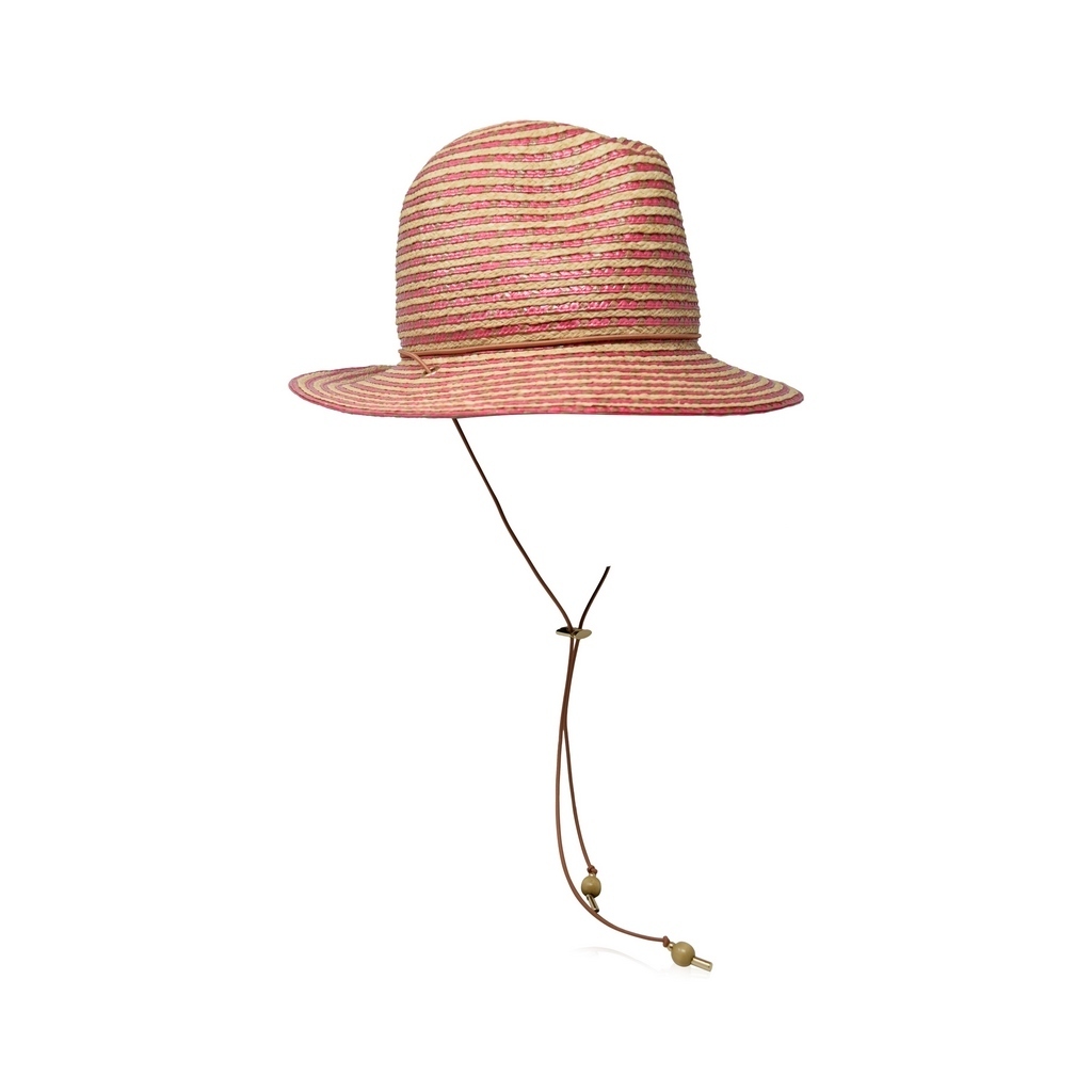 PACIFIC - 編織綁帶渡假草帽-木槿