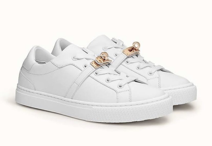 Hermes day sneaker 白色 玫瑰金扣