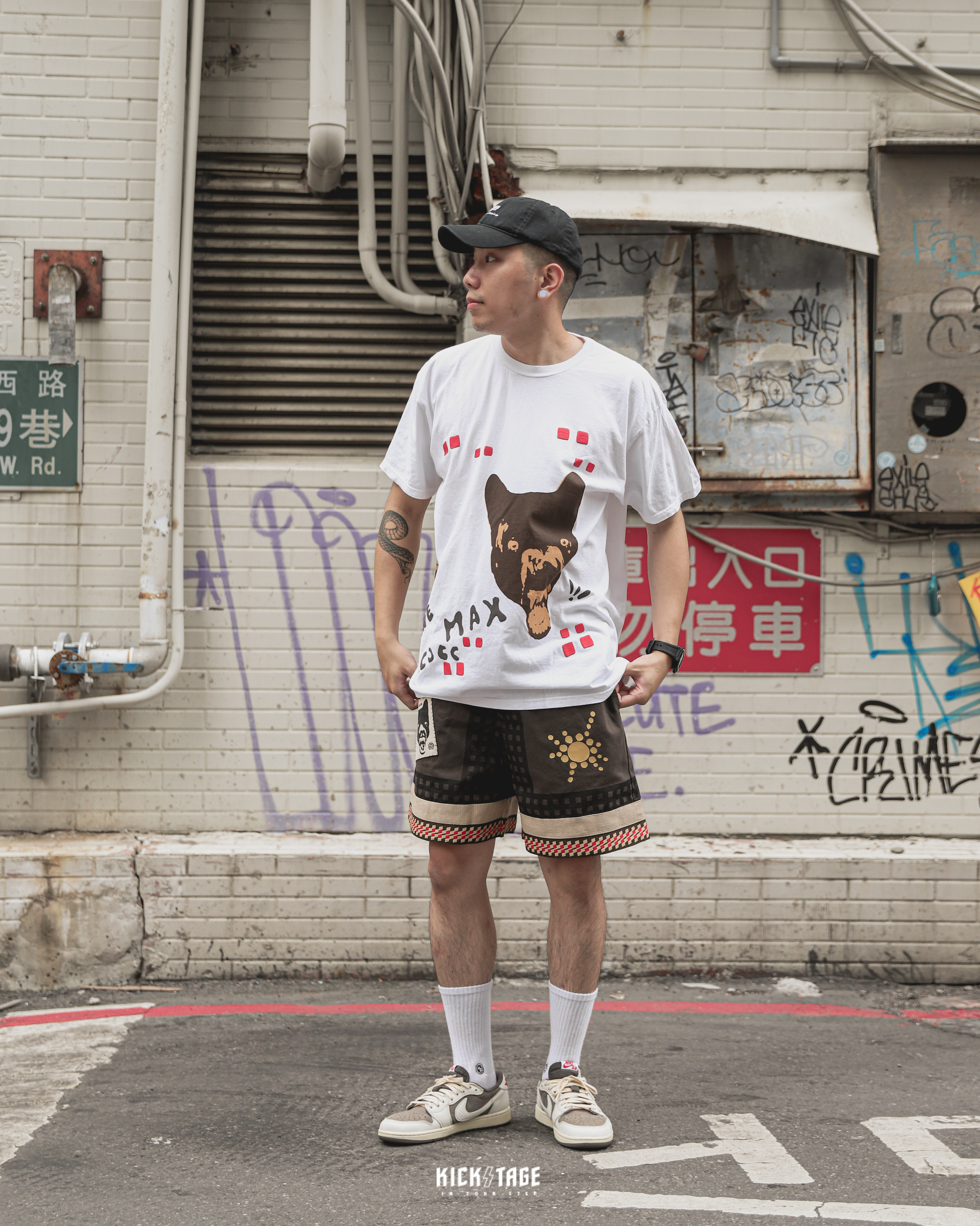 [特價售出無退換]  男女款 Travis Scott Wolf Tee 白色 沙漠之花 仙人掌 塗鴉 短袖 短T TS【CJAM-SS03】