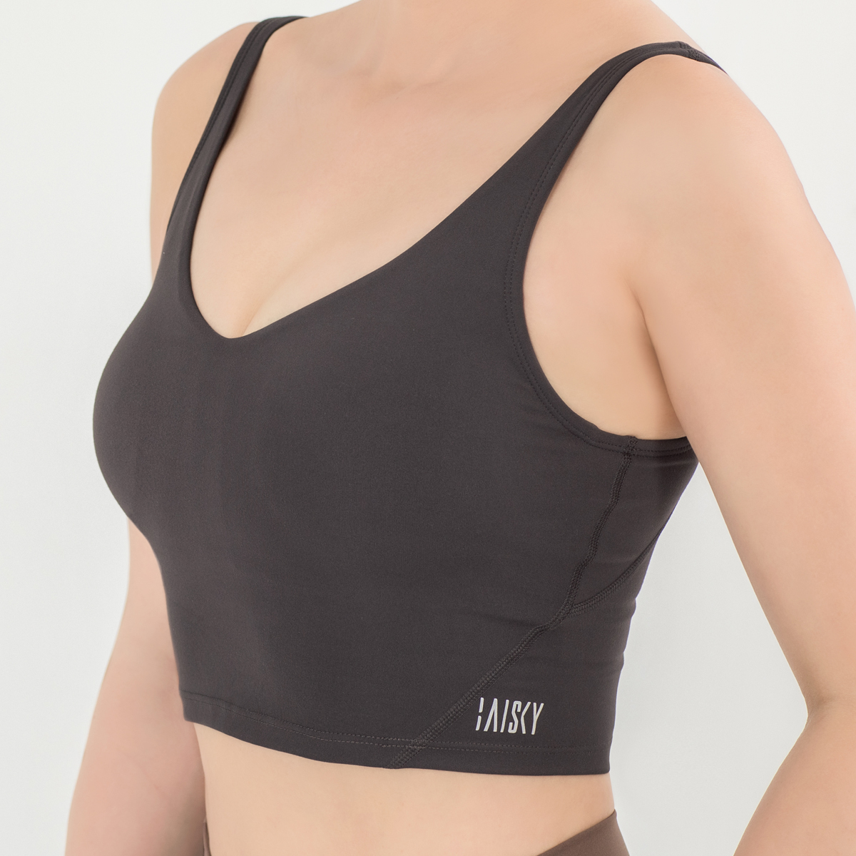 女款美背彈力運動內衣 深碳灰