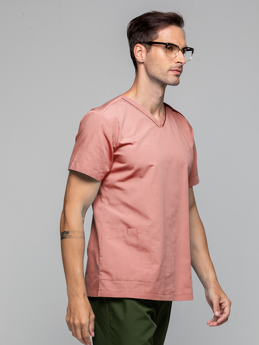 【 C710-F5 出清款 】男女通用刷手上衣-C經典布-豆沙紅