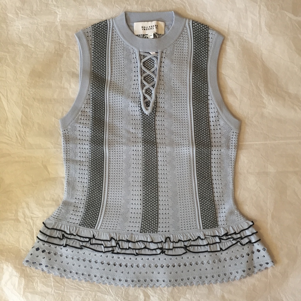DEREK LAM 10 CROSBY - Lace-Up V領荷葉邊無袖上衣