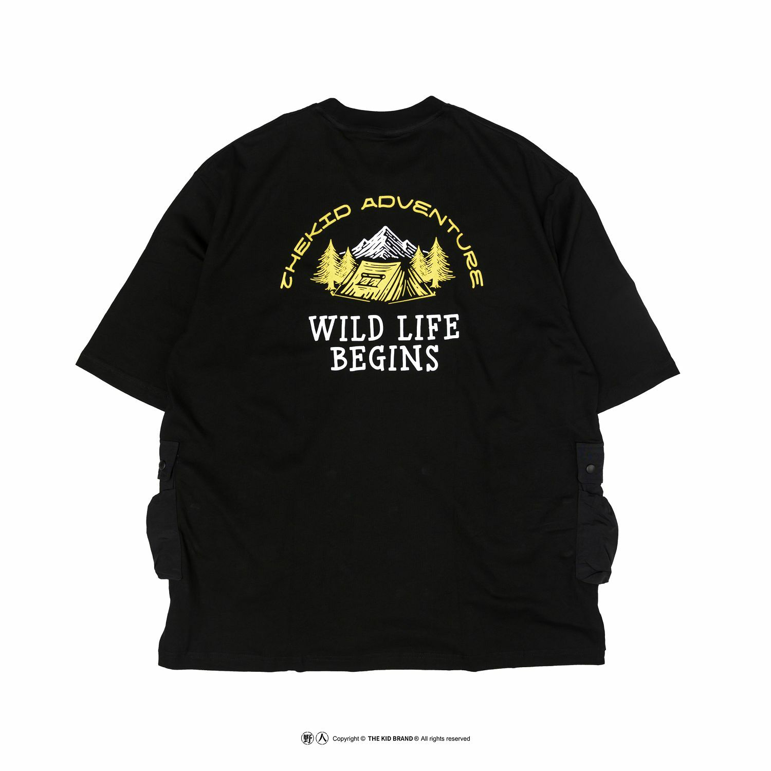 KID ® 野人雙口袋寬版短T 黑