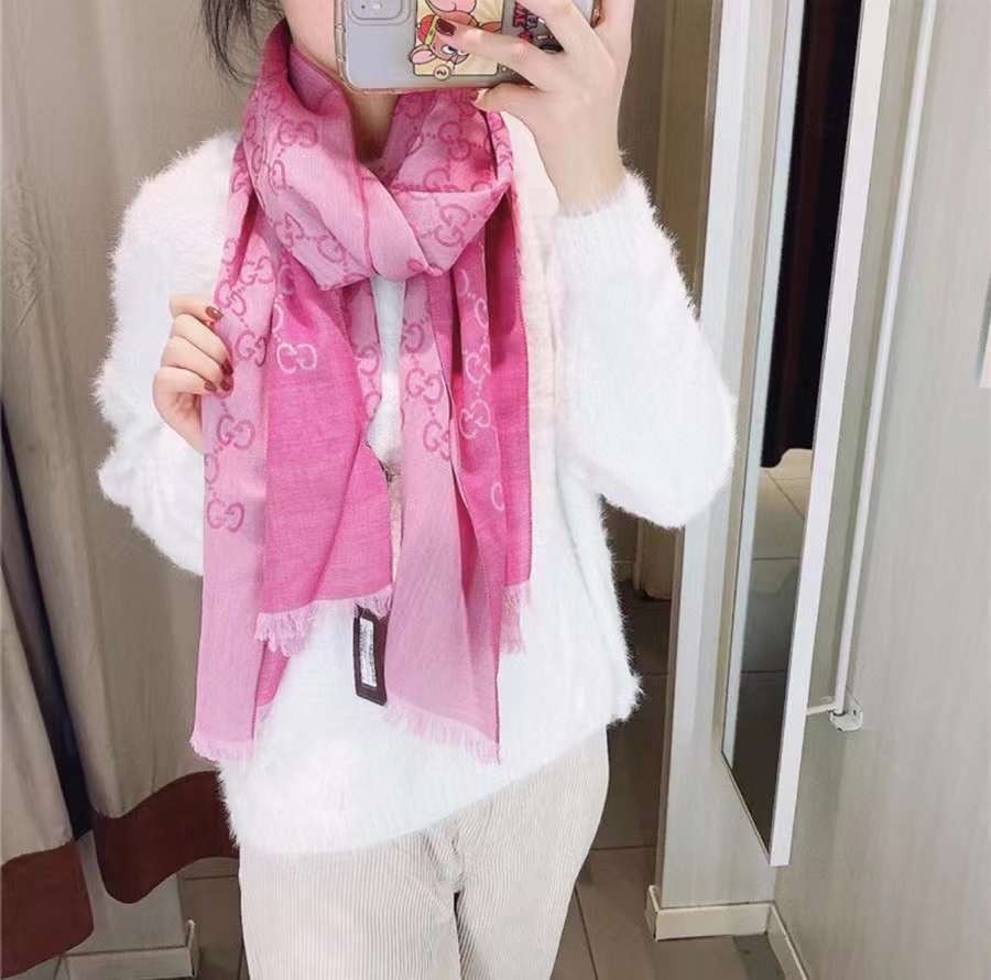 Gucci 簿圍巾羊毛+絲45x180-M