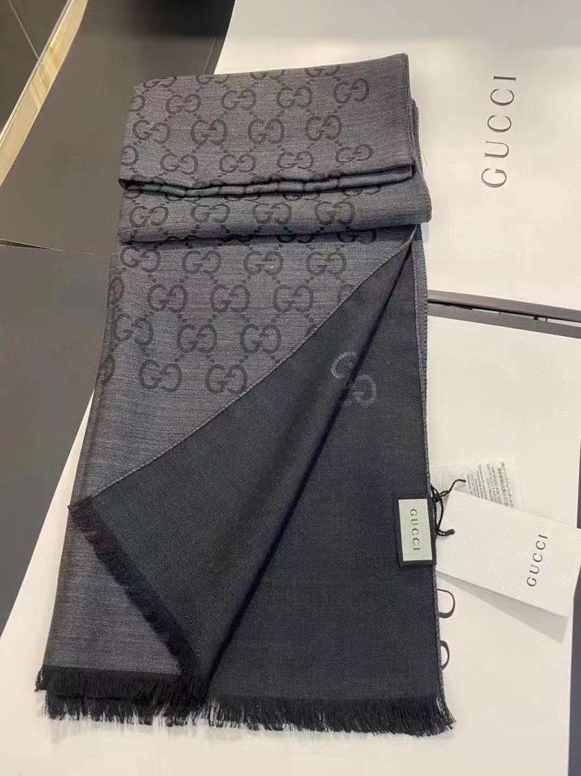 Gucci 簿圍巾羊毛+絲45x180-M