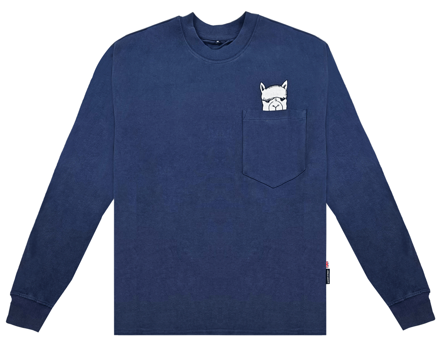 Embroidery-躲貓貓羊駝 刺繡長袖T