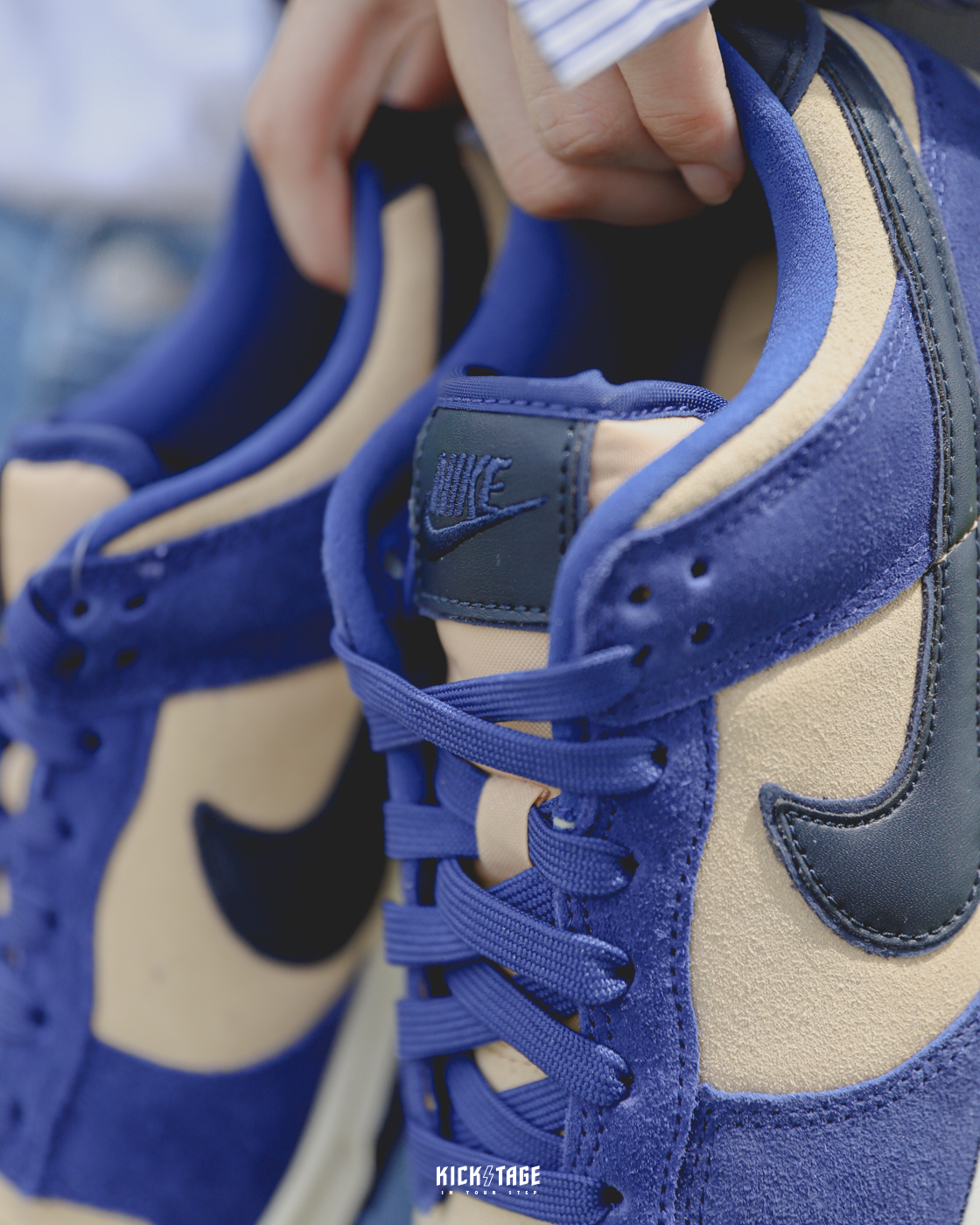 女鞋NIKE DUNK LOW BLUE SUEDE 藍黑卡其香草OREO 低筒休閒鞋【DV7411-4