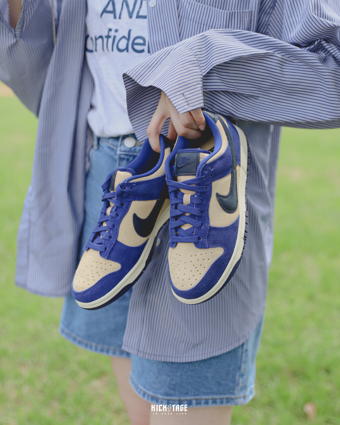 **特價商品售出不退換**女鞋 NIKE DUNK LOW BLUE SUEDE 藍黑卡其 香草OREO 低筒 休閒鞋【DV7411-400】25SALE