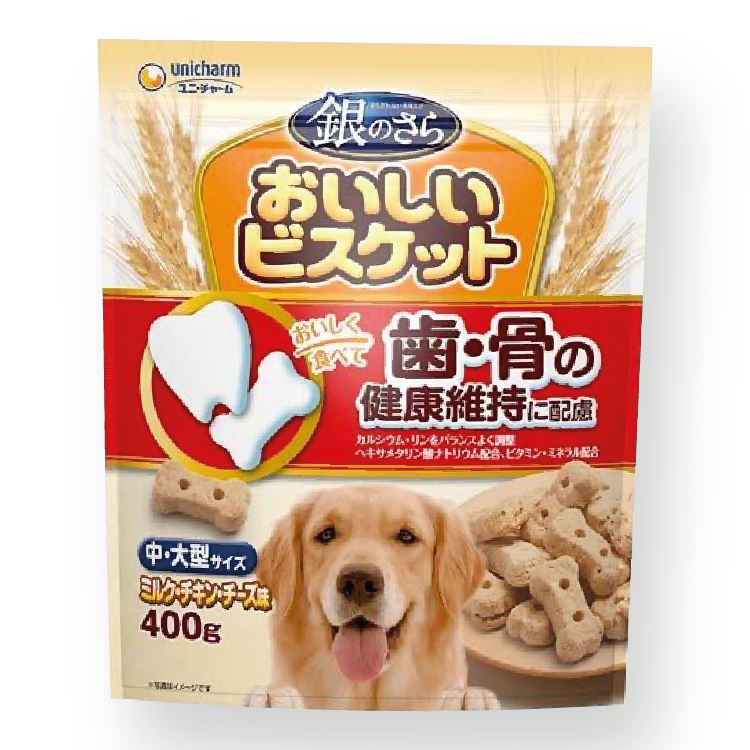 Unicharm | 健齒健骨 雞肉芝士味小餅乾 400g (中，大型犬適用) (UIC-2690)