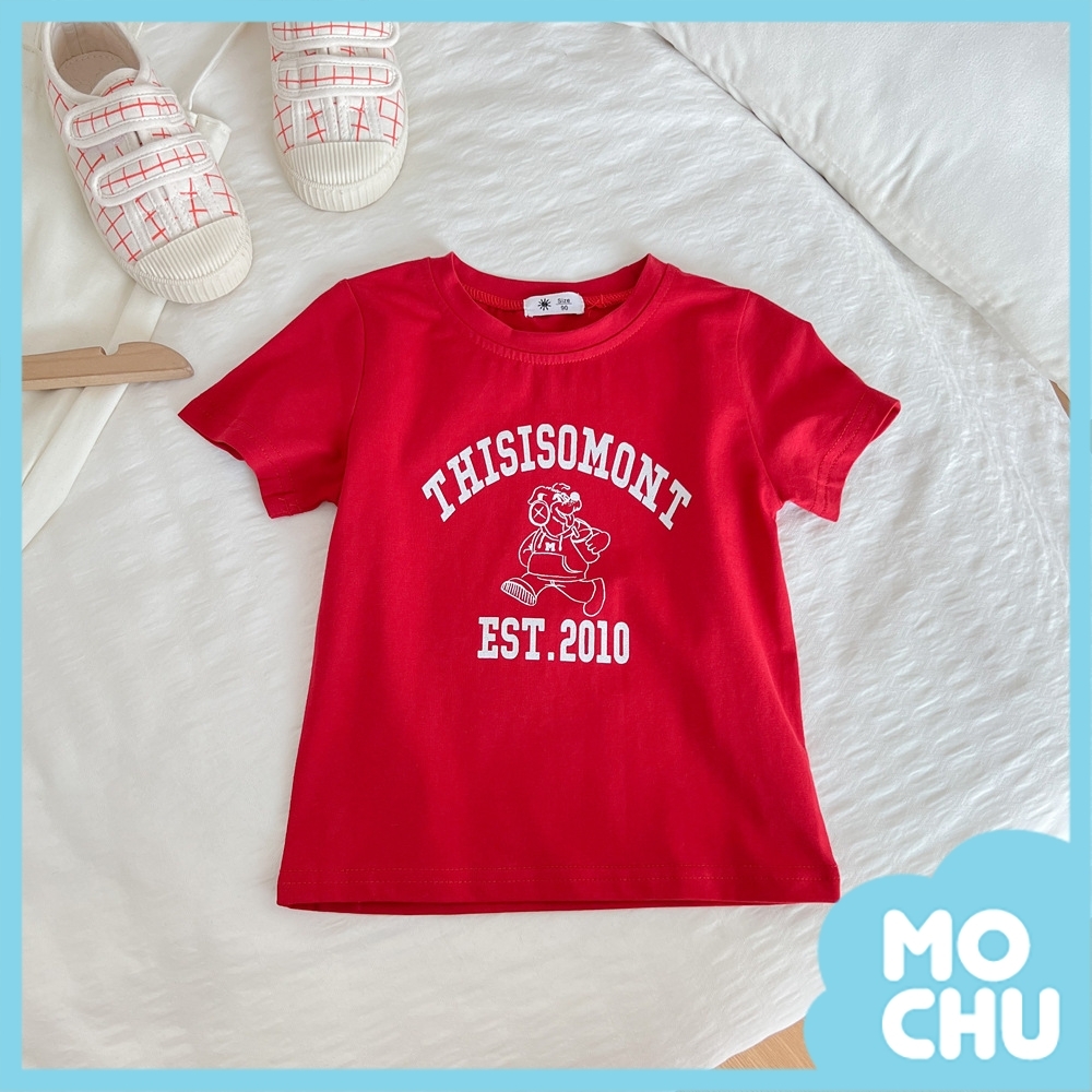 小狗聽音樂圓領短袖上衣