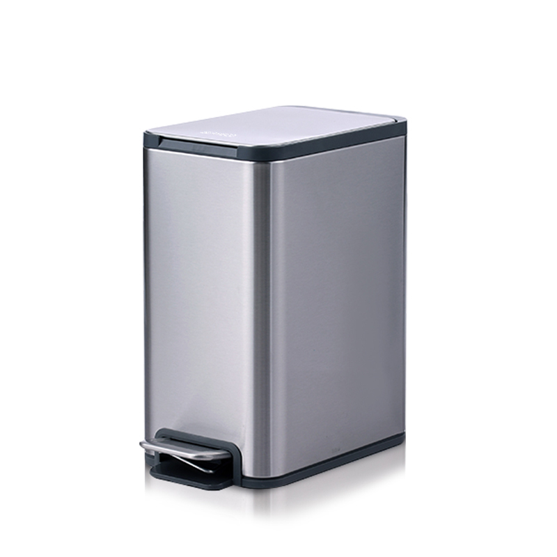 5L不鏽鋼腳踏緩降靜音垃圾桶 ELPH7509