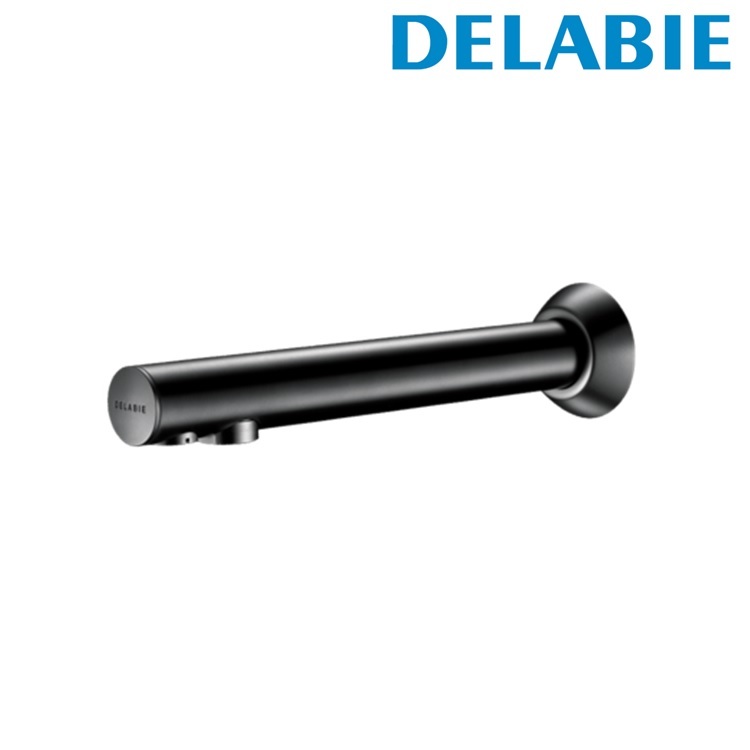 Delabie "BLACK BINOPTIC" 379ENCB Wall-mounted electronic basin tap, 230/12V mains supply with transformer - Wels
