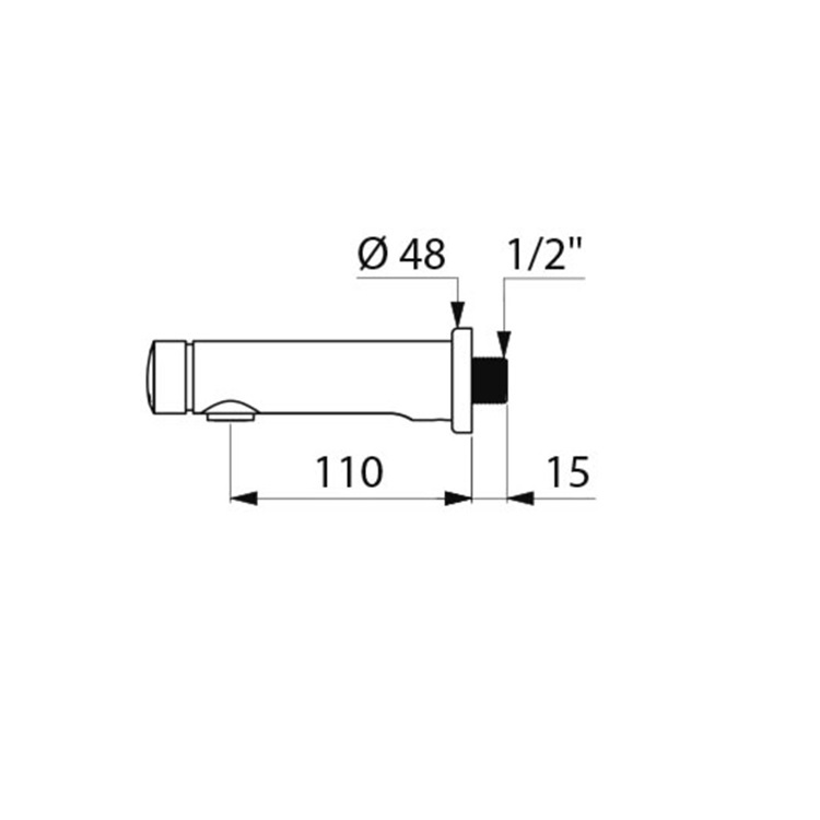 Delabie "TEMPOSOFT 2" 741500 Wall-mounted Soft Touch Time flow tap - GA Approval & Wels