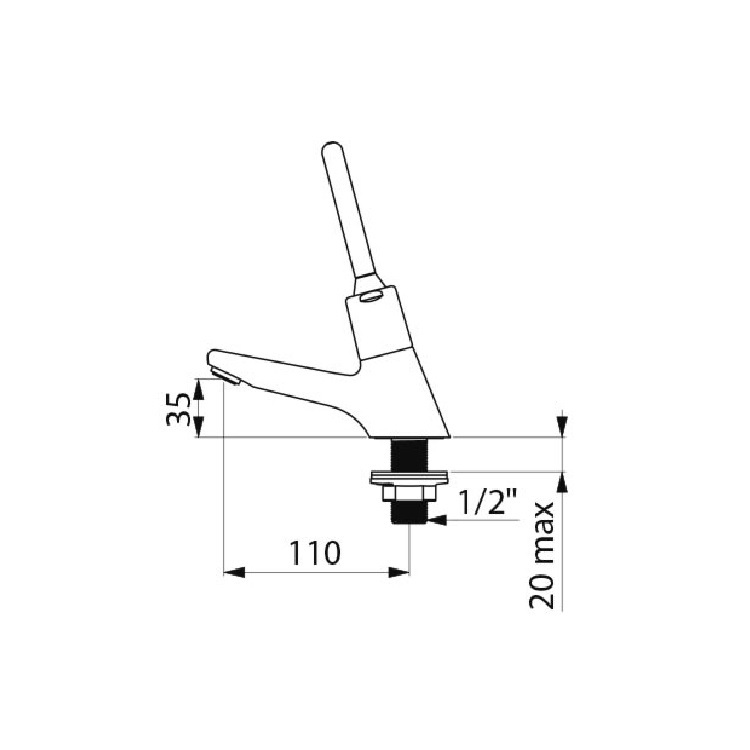 Delabie "TEMPOSTOP" 745440 Time flow tap - Wels