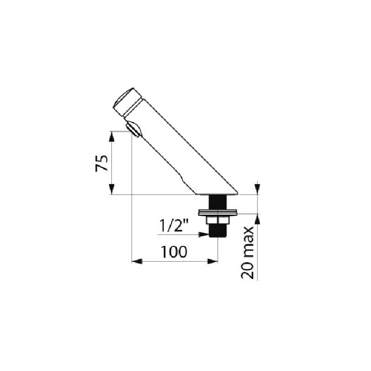 Delabie "TEMPOSOFT 2" 740500 Soft Touch Time flow tap - GA Approval & Wels