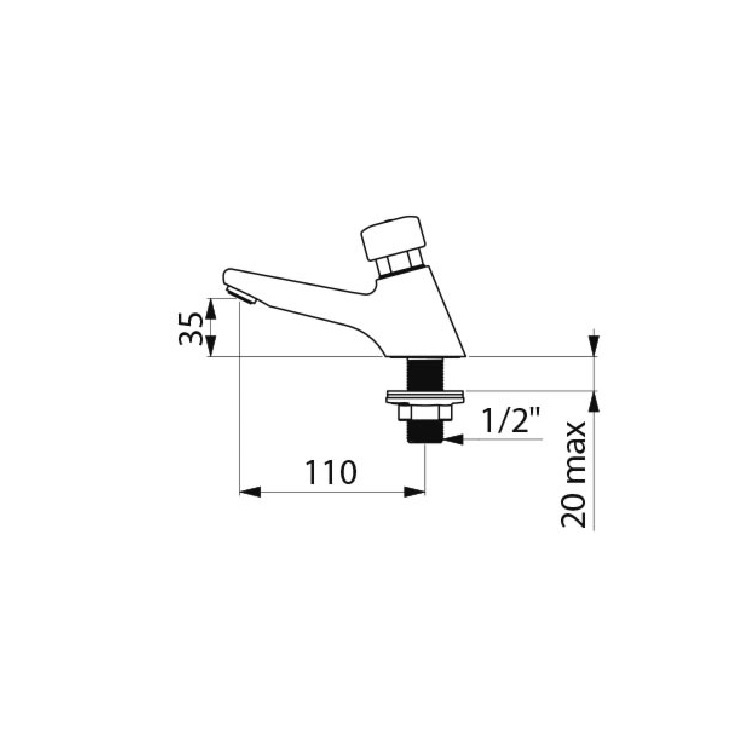 Delabie "TEMPOSTOP" 745100 Time flow tap - Wels