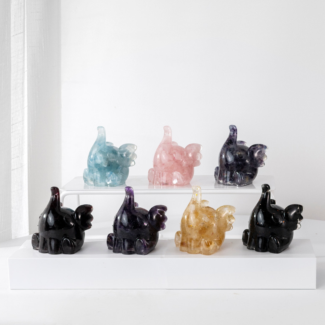 【晶石能量萌寵】活力小飛象(七種水晶可選)