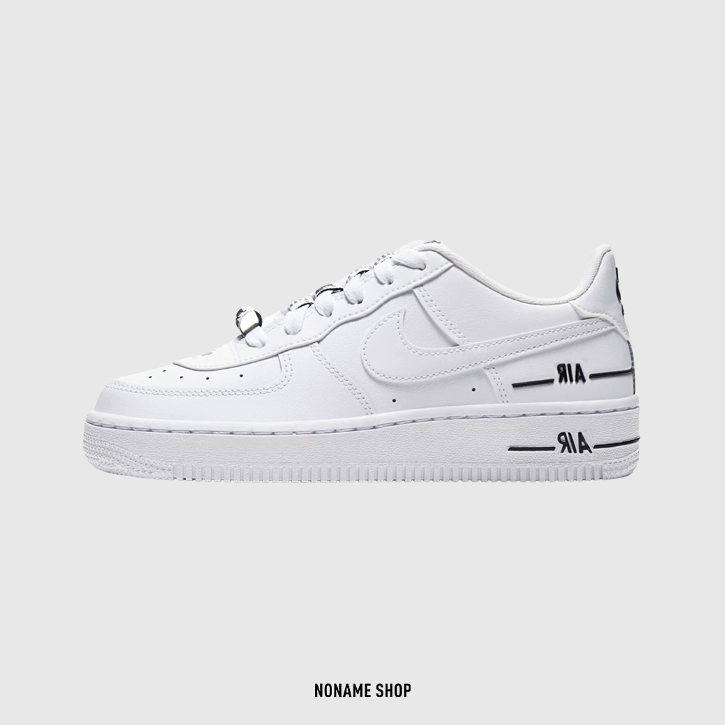 NIKE AIR FORCE 1 LV8 AF1 GS 黑串標白(GS/大童)