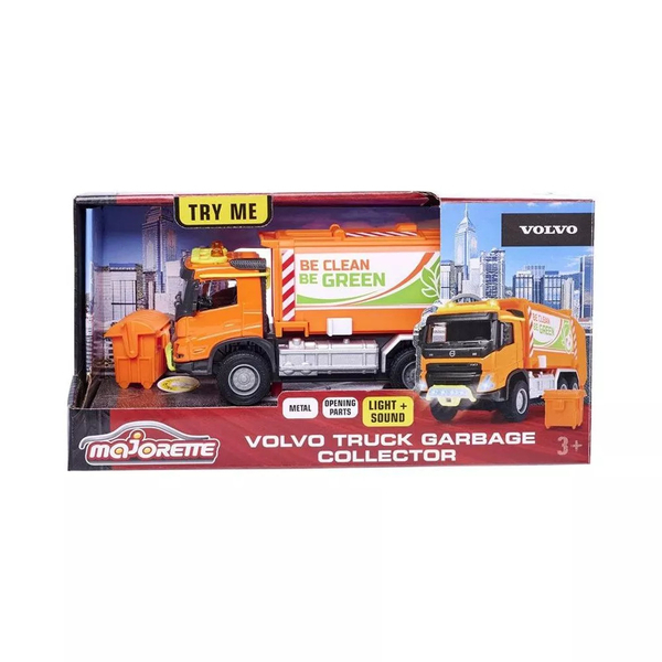 《 美捷輪 Majorette 》美捷輪大合金-Volvo 聲光垃圾車
