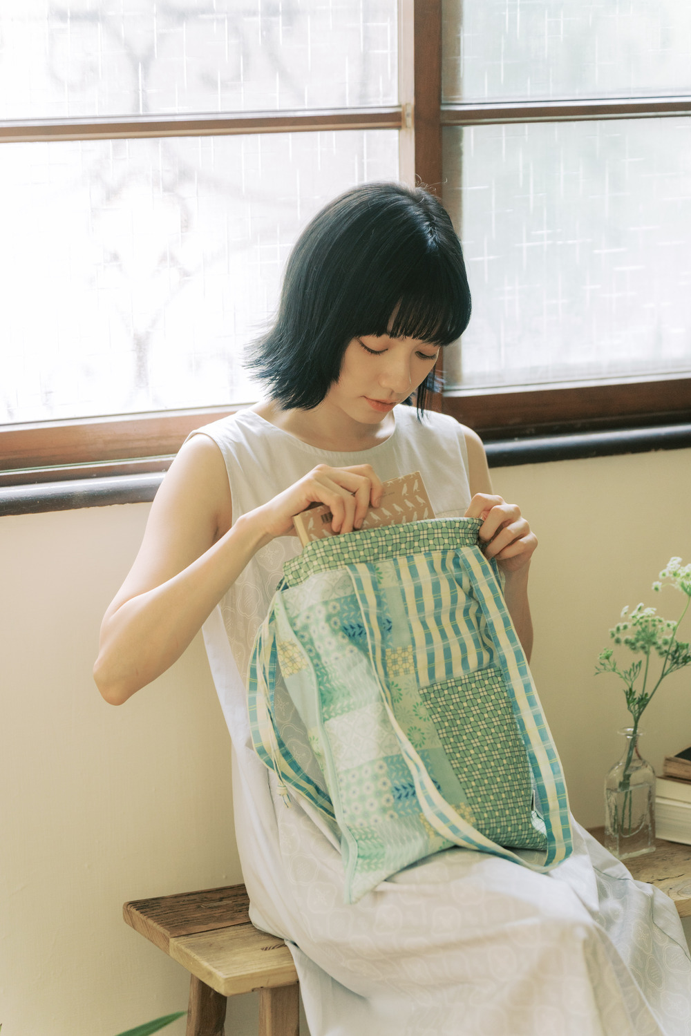 吉田カバンとWolf＆Flower》ミナペルホネン 藍染ショルダー