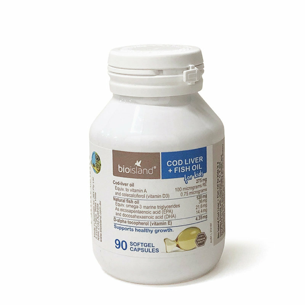 Bio Island - 嬰幼兒鱈魚油+魚肝油 90粒軟膠